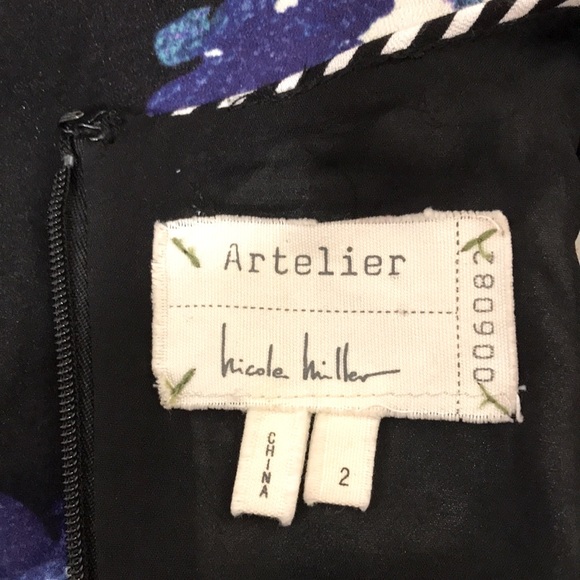 Nicole Miller Artelier Women’s Multi Colored Ruched Sheath Midi Dress Size 2 - Picture 5 of 7